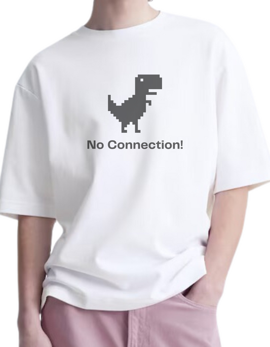 Cotton Crew Neck Oversized T-Shirt_No Connection Dino