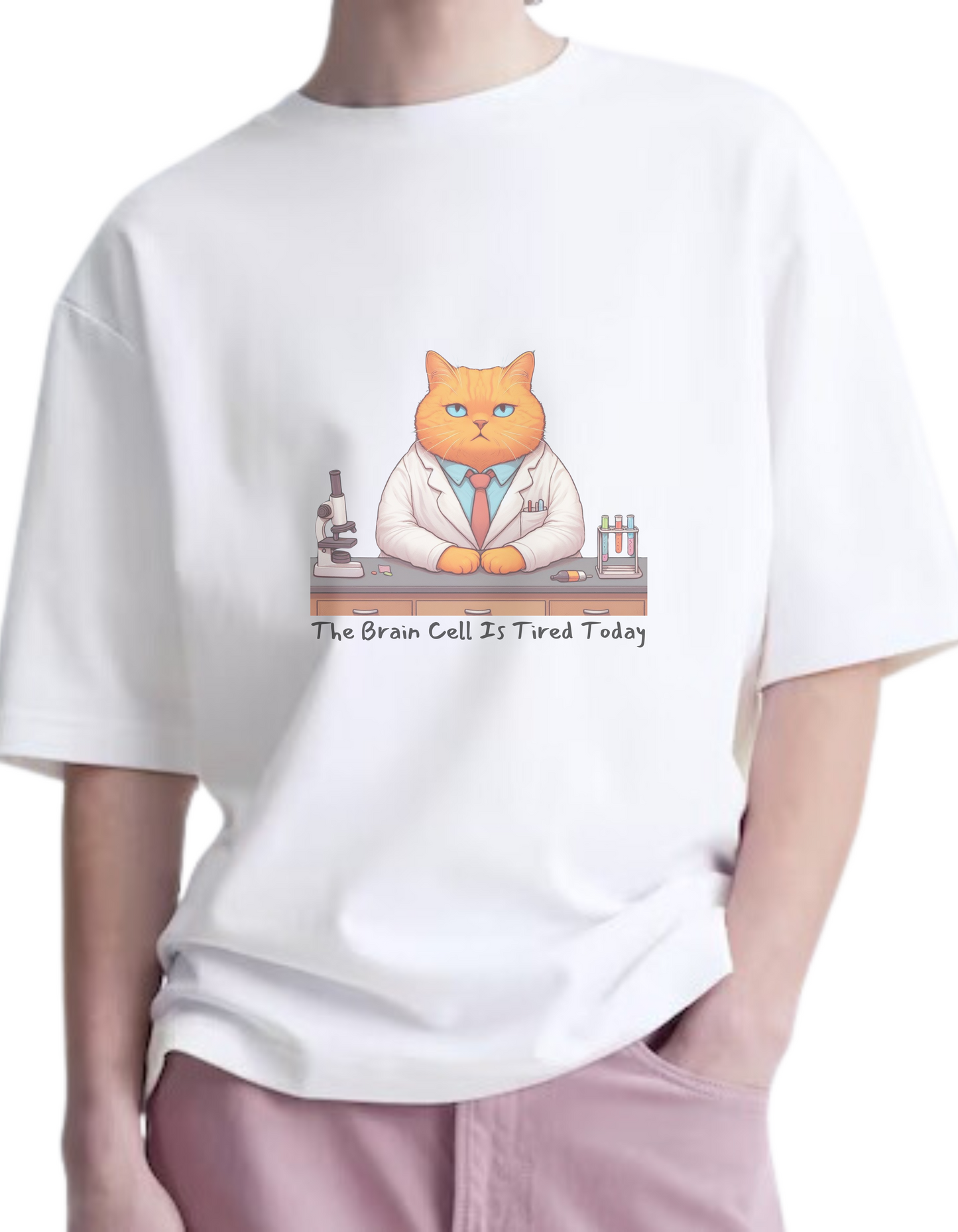 Cotton Crew Neck Oversized T-Shirt_Tired Cat 2